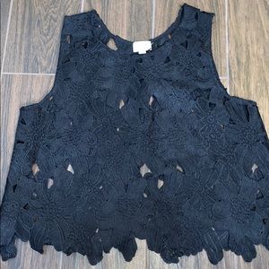 Caution to the wind embroidered top